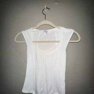 Elegant White Ribbed Tank Top